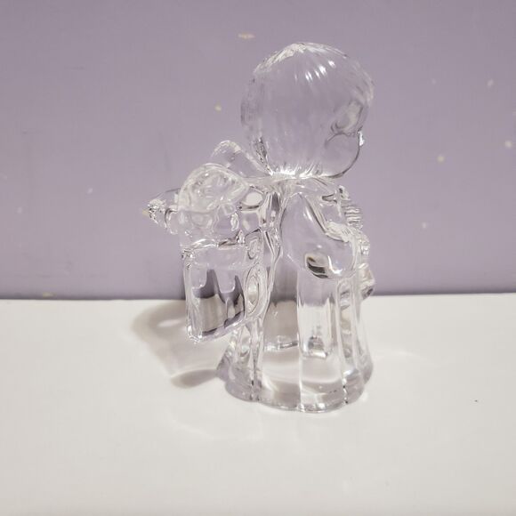 Glass Angel Tapered Candle Holder Home Country Farmhouse Decor 4" - Picture 2 of 8